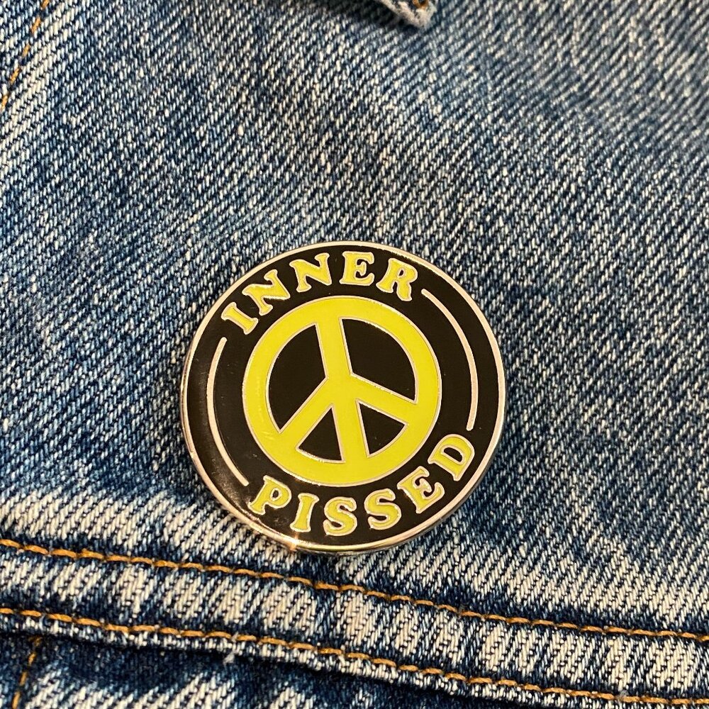 GLOW IN THE DARK 'INNER PISSED' PIN LOCAL ARTIST artisan hard enamel